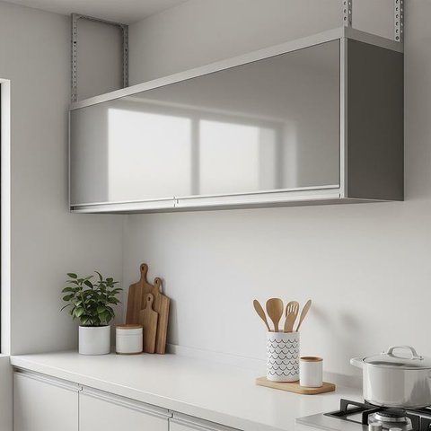 Model Lemari Gantung Dapur Minimalis Aluminium/ Ilustrasi gambar oleh AI