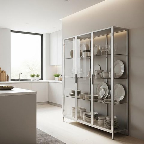 Model Lemari Gantung Dapur Minimalis Aluminium/ Ilustrasi gambar oleh AI