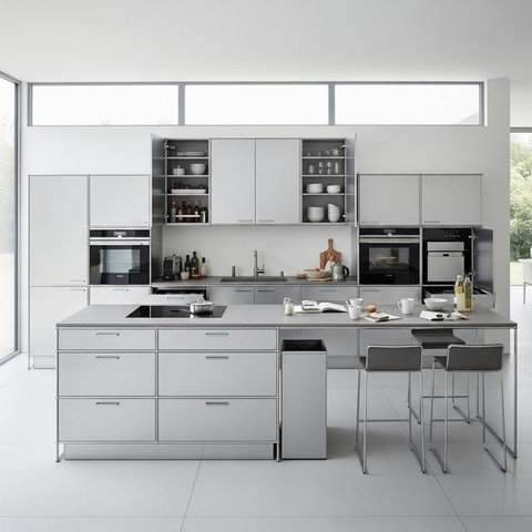 Model Lemari Gantung Dapur Minimalis Aluminium/ Ilustrasi gambar oleh AI