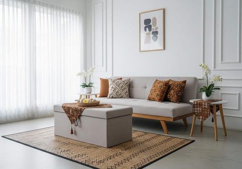 Gunakan Palet Warna Lembut/Ide Dekor Ruang Tamu Lebaran Minimalis di Rumah Kecil (Sumber: gemini.com)