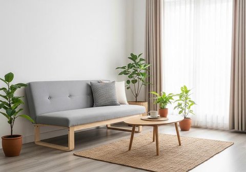 Gunakan Palet Warna Lembut/Ide Dekor Ruang Tamu Lebaran Minimalis di Rumah Kecil (Sumber: gemini.com)