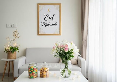 Gunakan Palet Warna Lembut/Ide Dekor Ruang Tamu Lebaran Minimalis di Rumah Kecil (Sumber: gemini.com)
