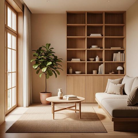 Gunakan Palet Warna Lembut/Ide Dekor Ruang Tamu Lebaran Minimalis di Rumah Kecil (Sumber: gemini.com)