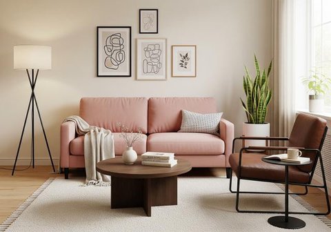 Gunakan Palet Warna Lembut/Ide Dekor Ruang Tamu Lebaran Minimalis di Rumah Kecil (Sumber: gemini.com)
