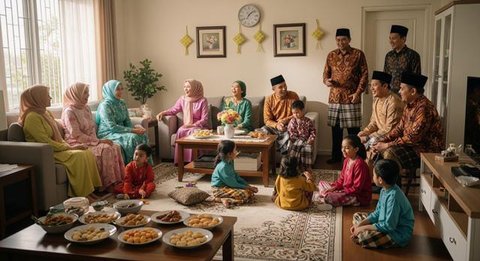 Social Fatigue saat Lebaran (created by AI)