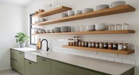 Desain Dapur Sederhana Tanpa Kitchen Set yang Estetik (Foto: AI)