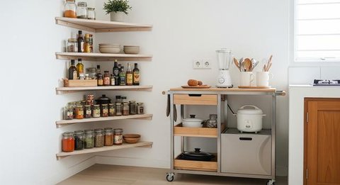 Desain Dapur Sederhana Tanpa Kitchen Set yang Estetik (Foto: AI)