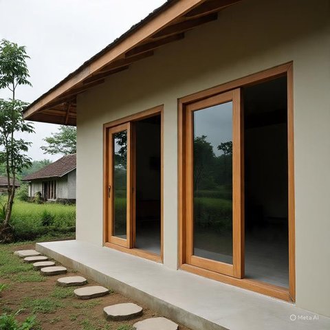 Desain Rumah Kampung dengan Konsep Semi Outdoor Cocok Buat Iklim Tropis. (Foto: AI)