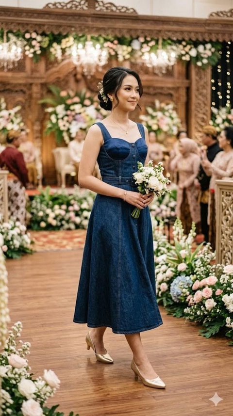 Model Baju Bridesmaid Denim (cretaed by AI)