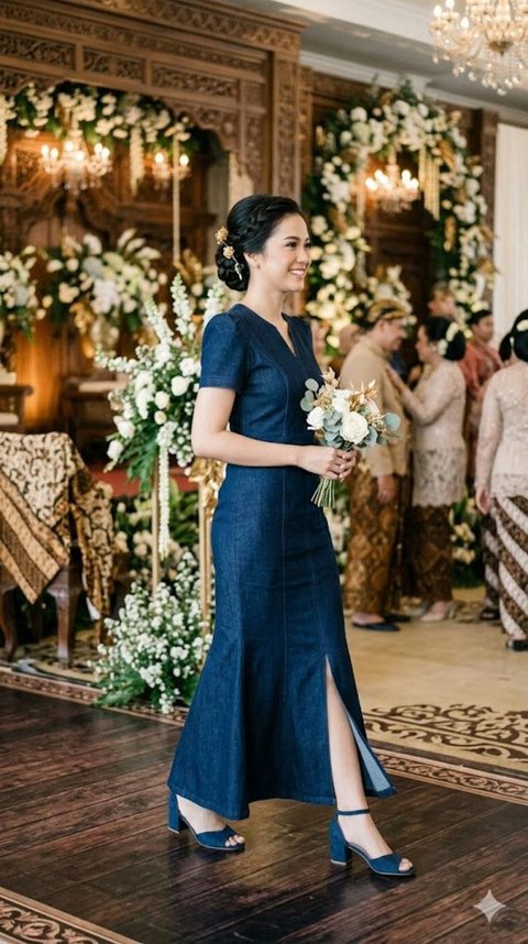 Model Baju Bridesmaid Denim (cretaed by AI)