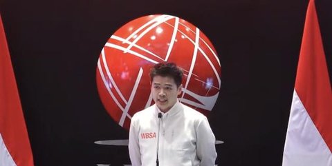 Direktur Utama PT BSA Logistics Indonesia Tbk, Edwin Wibowo saat pencatatan saham WBSA, di Gedung BEI, Jakarta, Jumat (10/4/2026). (Foto:Liputan6.com/Tira Santia)