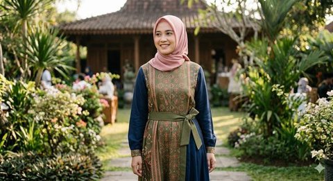 Model Gamis Katun Jepang Kombinasi Terbaru (Foto: Gemini AI)