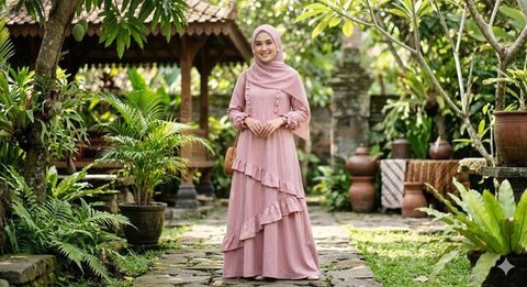 Model Gamis Katun Jepang Kombinasi Terbaru (Foto: Gemini AI)