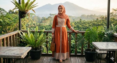 Model Gamis Katun Jepang Kombinasi Terbaru (Foto: Gemini AI)