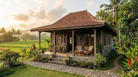 Desain Rumah yang Cocok dengan Lingkungan Pedesaan (created by AI)