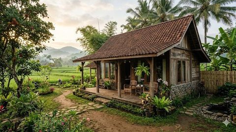 Desain Rumah yang Cocok dengan Lingkungan Pedesaan (created by AI)