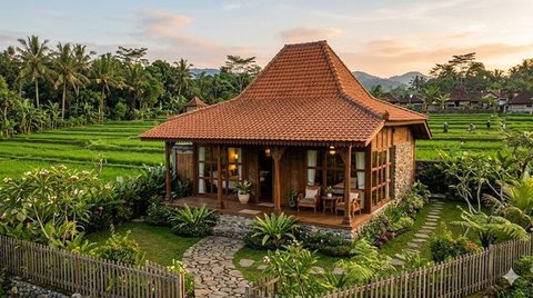 Desain Rumah yang Cocok dengan Lingkungan Pedesaan (created by AI)