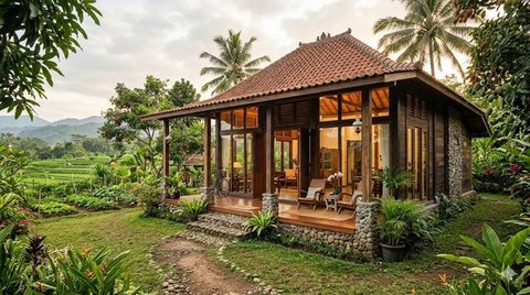 Desain Rumah yang Cocok dengan Lingkungan Pedesaan (created by AI)