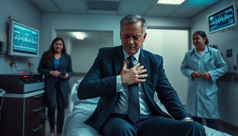 ciri ciri serangan jantung ringan Ilustrasi dibuat AI