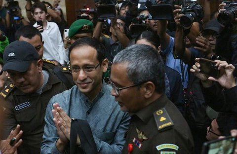 Tim kuasa hukum Nadiem Makarim saat menggelar jumpa pers di Jakarta. (Dok. Istimewa)