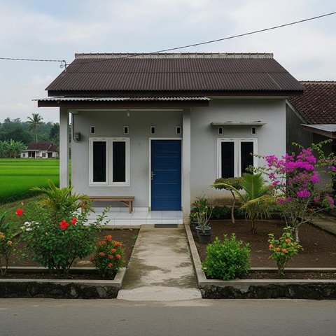 Rumah Sederhana Era 90-an tapi Tetap Modern di Desa. (Foto: AI)