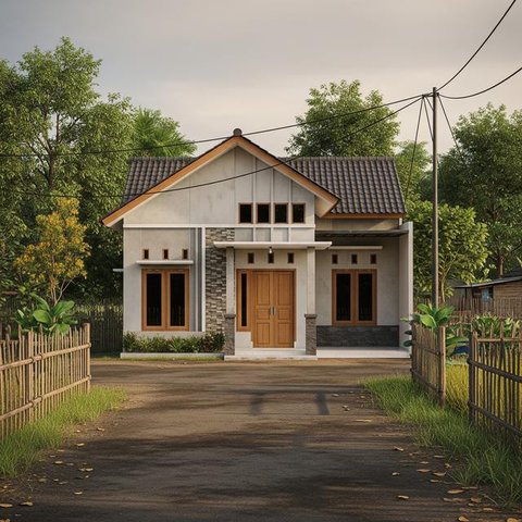 Rumah Sederhana Era 90-an tapi Tetap Modern di Desa. (Foto: AI)