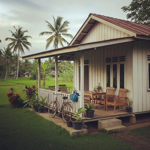 Rumah Sederhana Era 90-an tapi Tetap Modern di Desa. (Foto: AI)