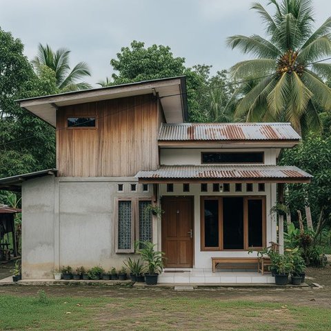 Rumah Sederhana Era 90-an tapi Tetap Modern di Desa. (Foto: AI)