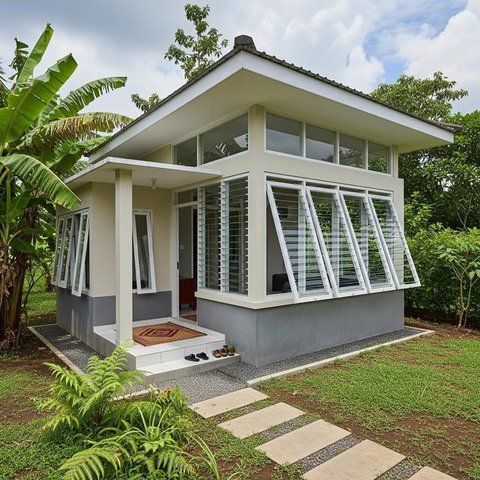 Rumah Sederhana Era 90-an tapi Tetap Modern di Desa. (Foto: AI)