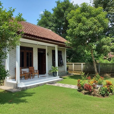 Rumah Sederhana Era 90-an tapi Tetap Modern di Desa. (Foto: AI)