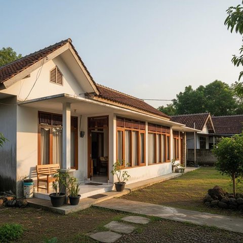 Rumah Sederhana Era 90-an tapi Tetap Modern di Desa. (Foto: AI)
