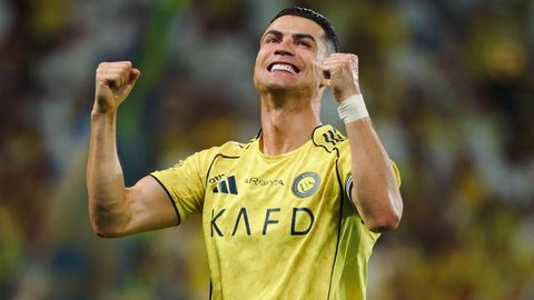 Cristiano Ronaldo dalam pertandingan Al Nassr kontra Al Najma di Liga Pro Saudi di Alawwal Park, Riyadh, Sabtu dini hari WIB.