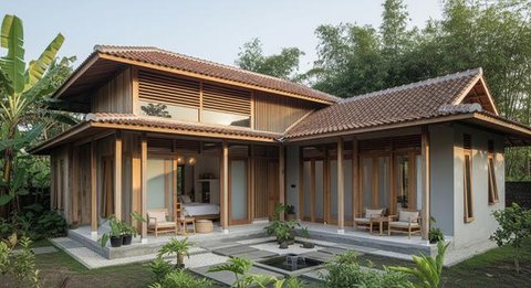 Model Rumah Sederhana Nuansa Japandi Cocok untuk Udara Panas/Gemini AI