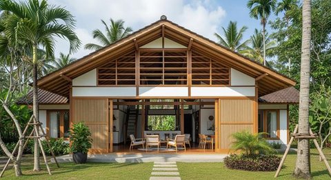 Model Rumah Sederhana Nuansa Japandi Cocok untuk Udara Panas/Gemini AI