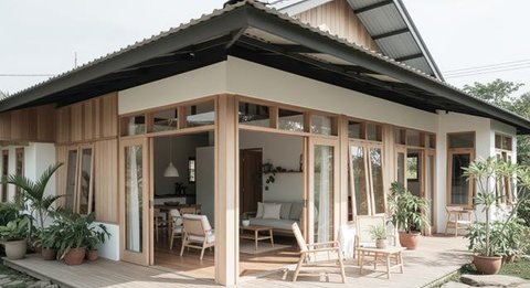 Model Rumah Sederhana Nuansa Japandi Cocok untuk Udara Panas/Gemini AI