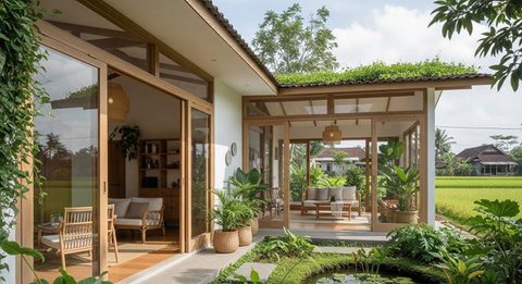 Model Rumah Sederhana Nuansa Japandi Cocok untuk Udara Panas/Gemini AI