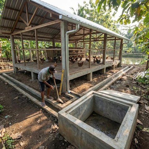 Peternak menimbang telur ayam ras hasil panen di peternakannya di Kampung Kebon Kopi, Pengasinan, Bogor, Kamis  (15/12/2022). Menurut peternak setempat, sejak tiga pekan  terakhir harga telur
