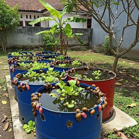 Cara Ternak Keong Mas di Drum Bekas. (Foto: AI)