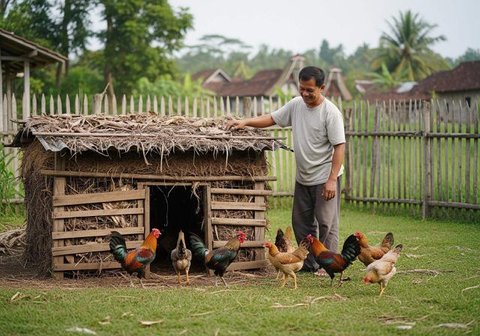 Ternak Ayam Rumahan yang Menghasilkan Telur Omega Sehat (Foto: Gemini AI)