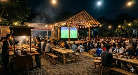 Inspirasi Desain Angkringan di Desa dengan Tempat Nobar Piala Dunia. Gemini