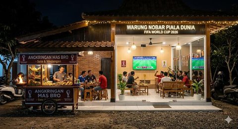 Inspirasi Desain Angkringan di Desa dengan Tempat Nobar Piala Dunia. Gemini