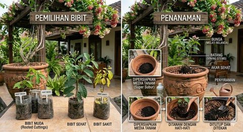 Cara Menanam Melati Belanda di Pot untuk Kanopi Rumah agar Subur. Gemini