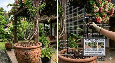 Cara Menanam Melati Belanda di Pot untuk Kanopi Rumah agar Subur. Gemini