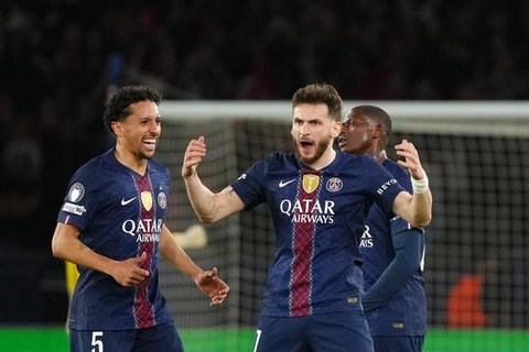 Selebrasi Bukayo Saka dkk. dalam laga Arsenal vs Atletico Madrid di leg kedua semifinal Liga Champions 2025/2026, Rabu (6/5/2026). (AP Photo/Alastair Grant)
