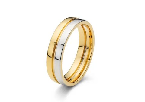 Model Cincin Emas Minimalis Dua Warna yang Tampak Mewah Meski Simpel (Image by Gemini AI)