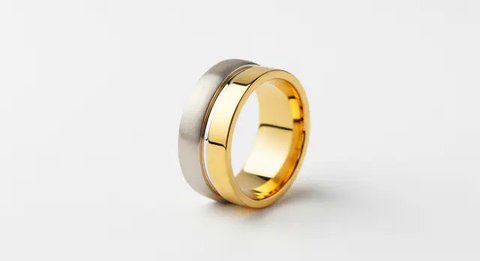 Model Cincin Emas Minimalis Dua Warna yang Tampak Mewah Meski Simpel (Image by Gemini AI)