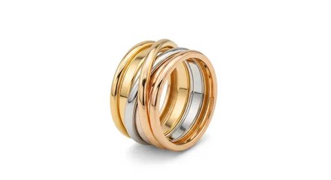 Model Cincin Emas Minimalis Dua Warna yang Tampak Mewah Meski Simpel (Image by Gemini AI)