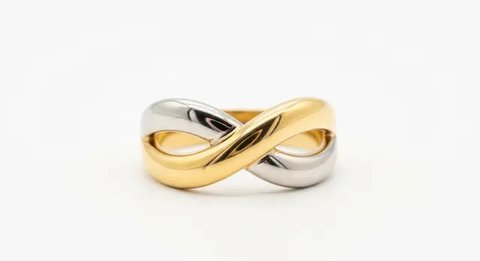 Model Cincin Emas Minimalis Dua Warna yang Tampak Mewah Meski Simpel (Image by Gemini AI)