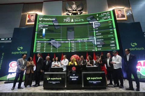 PT Super Bank Indonesia Tbk (SUPA), bank dengan layanan digital yang didukung oleh Grab, Emtek, Singtel, KakaoBank, dan GXS, resmi melangsungkan pencatatan saham perdana di Bursa Efek Indones