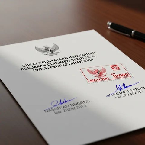 Surat Pernyataan Kebenaran Dokumen SPMB 2026. (Foto: Tangkapan Layar di Laman spmb.id)